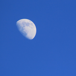 青空に月
